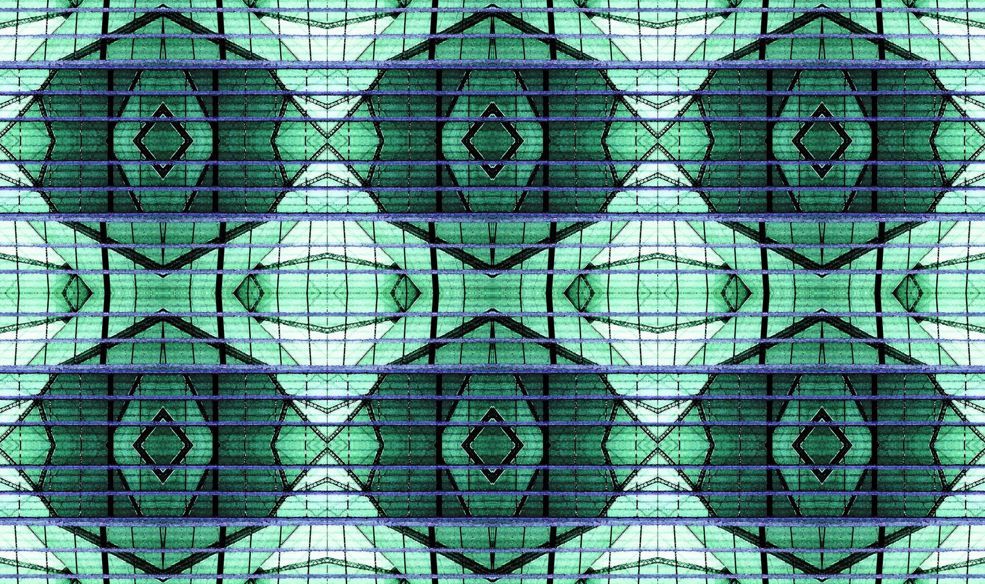 Green Patchwork On Grid