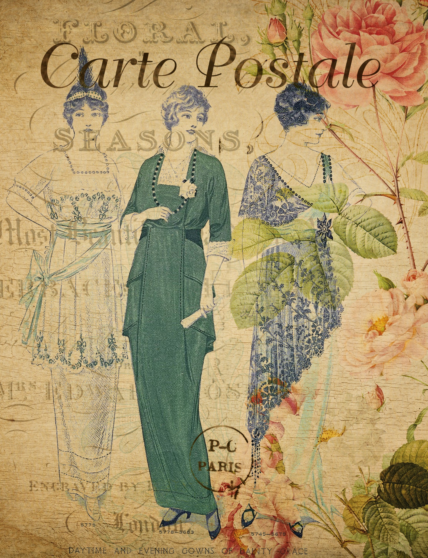 Vintage Ladies Floral Background