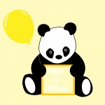 Pierwsze Urodziny karty Panda