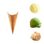 Мороженое и конус изолированных