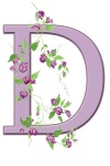 Litera D Floral początkowe