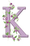 Lettre initiale K Floral