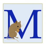 Letter M, Mouse Illustration