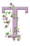 Letter T Floral Initial