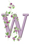 Letter W Floral Initial