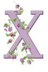 Letter X Floral Initial