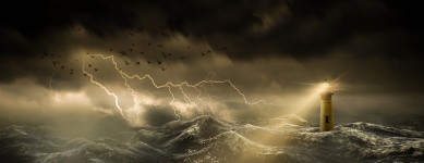 Farol em um mar tempestuoso