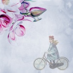 Magnolia Flowers Cycling Girl