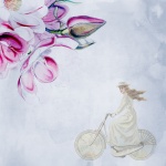 Magnolia Flowers Lady Cycling
