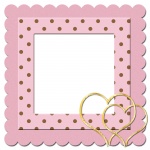 Pink Polka Dots Heart Frame