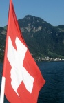 Swiss Flag And Vierwaldstaettersee
