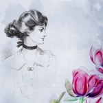 Vintage Lady kwiaty magnolii