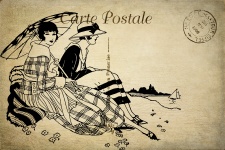 Vintage Ladies Poștale Seaside