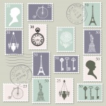 Vintage Postzegels Set