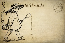 Postcard Criança Mar Vintage
