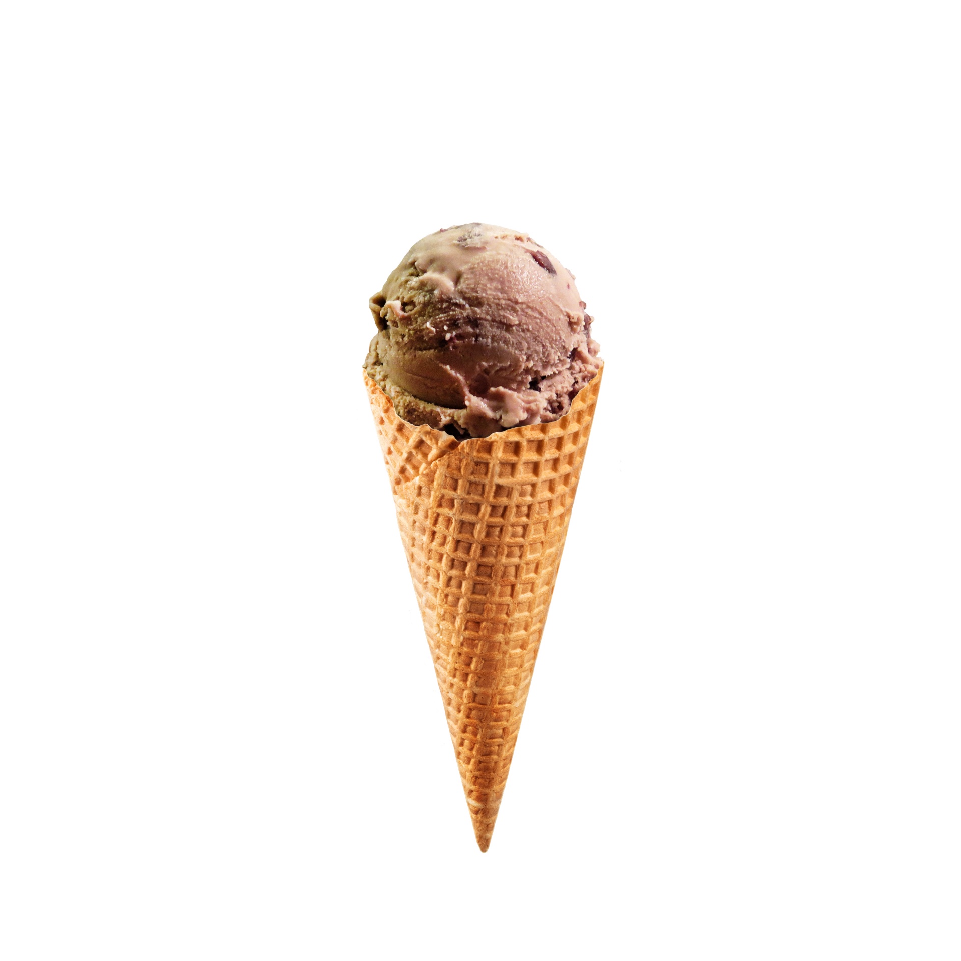 La crème glacée dans un cône isolé