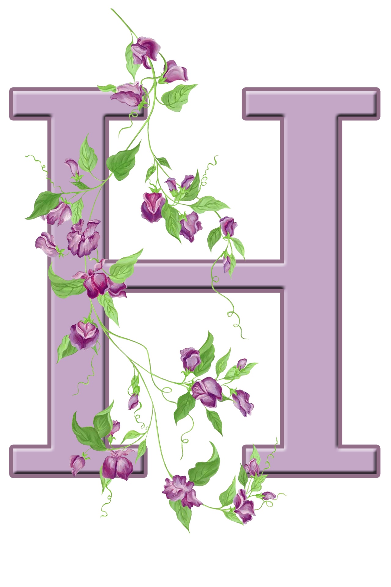 H betű Floral eredetileg
