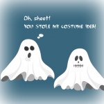 Ecard livre de Halloween com fantasmas