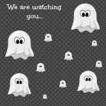 Ecard Halloween com fantasmas
