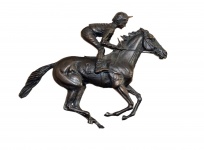 Cavalo e cavaleiro de bronze