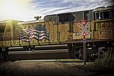 Old Glory Rides The Rails