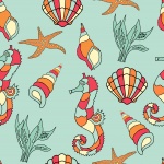 Seahorse, Wallpaper Seashell