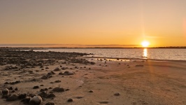 Západ slunce na jezeře Bolac
