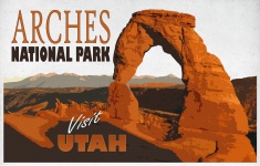 Poster d'epoca di viaggio per Utah