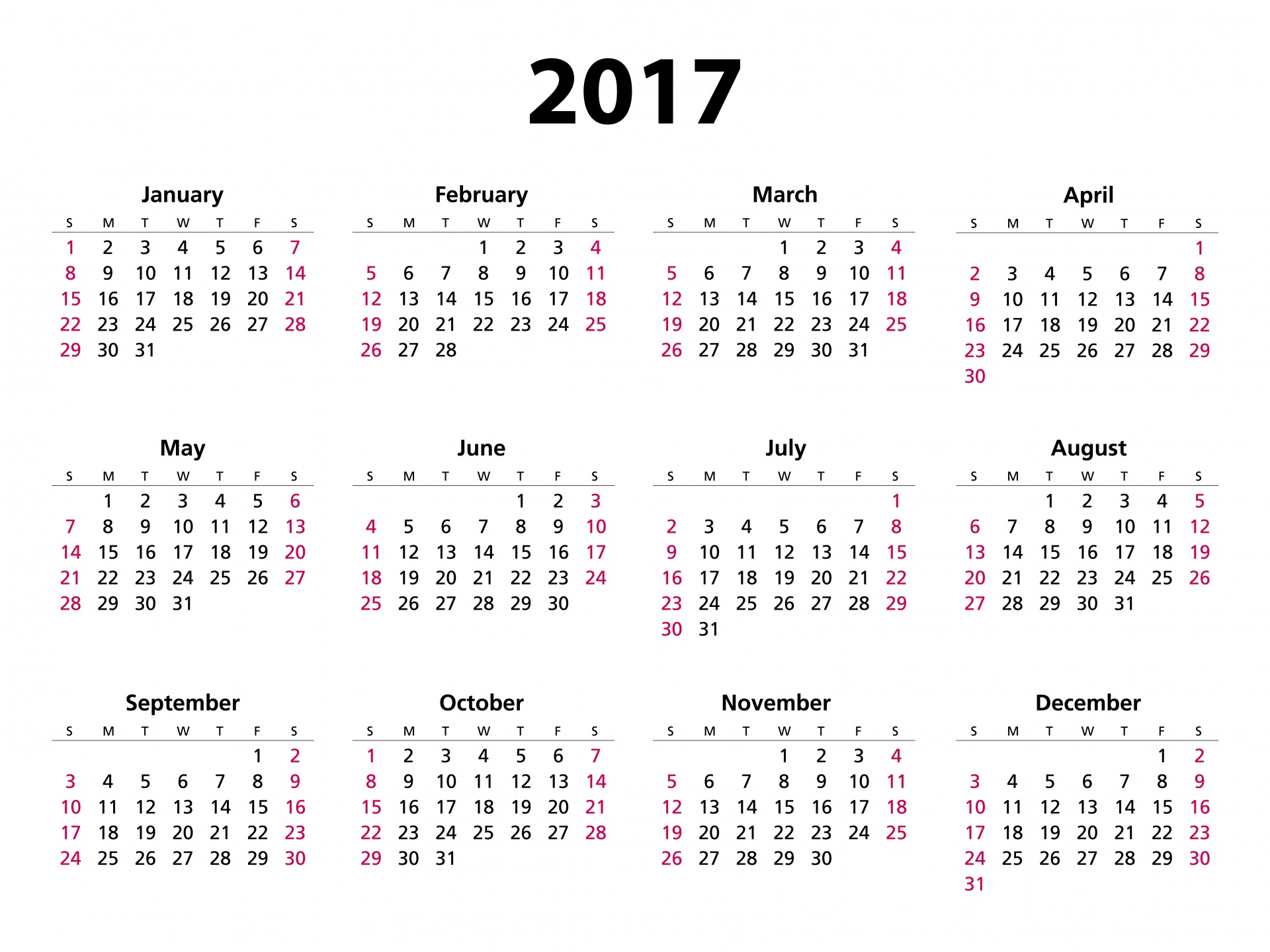 2017 Calendar | WikiDates.org
