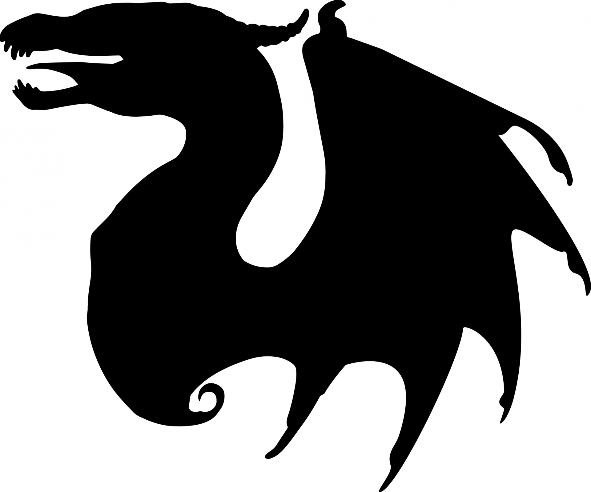 Dragon Silhouette Drawing Free Stock Photo - Public Domain Pictures