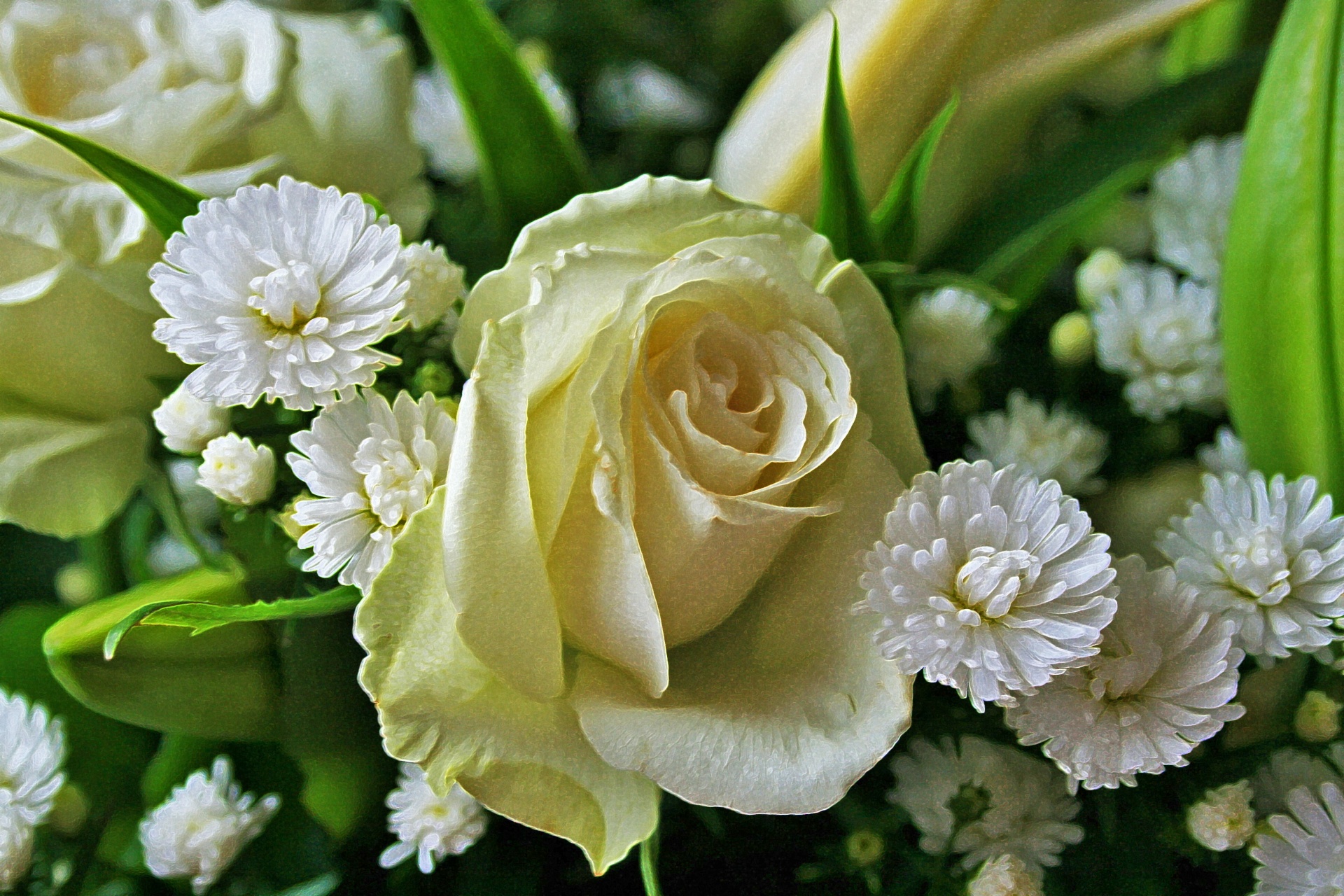 White Rose In A Bouquet