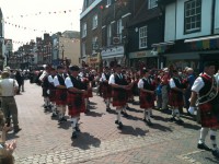 Bagpipers In Kilts