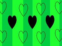 Corazón negro sobre fondo verde