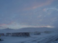 La nieve que sopla en McMurdo