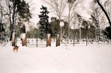 Cemitério no inverno perto de Lublin