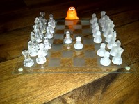 玻璃国际象棋玩玩具