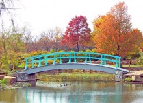 Ponte di Monet nel Parco in autunno