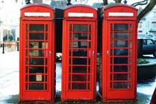 Britânico velho cabines telefônicas