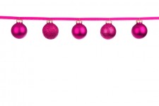 Pink baubles on a ribbon