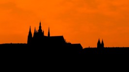 Pražský hrad silueta
