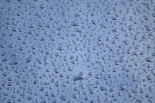Raindrops on the hood of the car