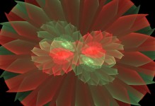 Red and green flower fractal