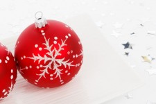 Red bauble on plate