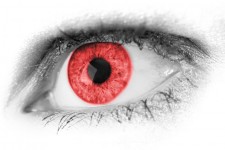 Czerwone oko szczegółowo