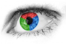Czerwone, zielone i niebieskie oczy