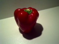 Rode peper op een witte achtergrond