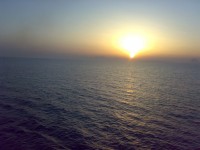 Zonsondergang op zee