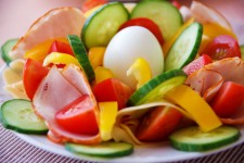 Assiette de légumes au jambon