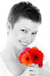 Vrouw portret met bloemen
