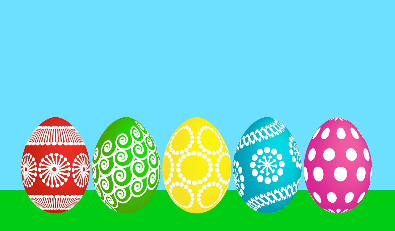 5 Easter Eggs Free Stock Photo - Public Domain Pictures